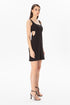 Square Collar Cut Out Black Mini Dress